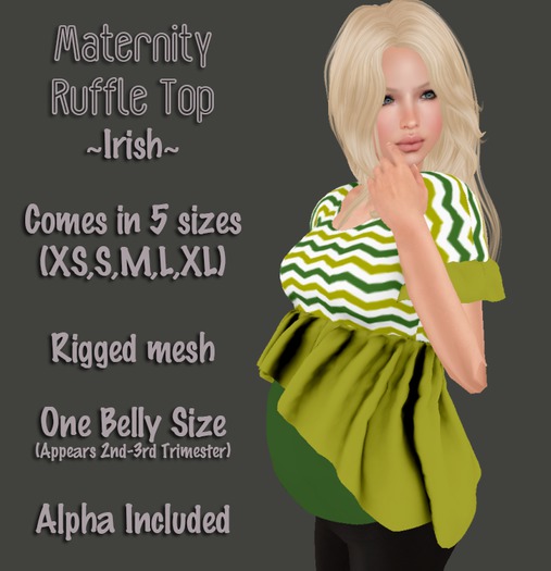 Maternity Ruffle Top - Irish