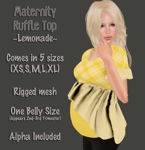 Maternity Ruffle Top - Lemonade