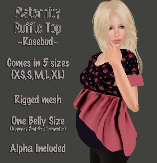 Maternity Ruffle Top - Rosebud