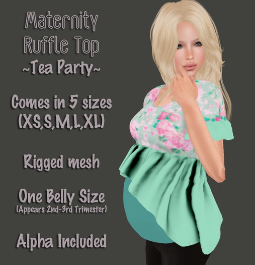 Maternity Ruffle Top - Tea Party