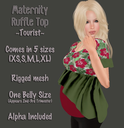 Maternity Ruffle Top - Tourist
