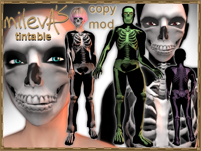 milevA's Skeleton Costume * Tintable Tattoo + Layered Outfit
