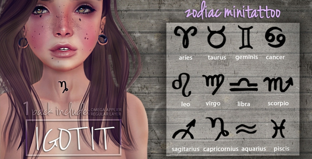 IGOTIT - Zodiac MiniTattoo - Capricournius