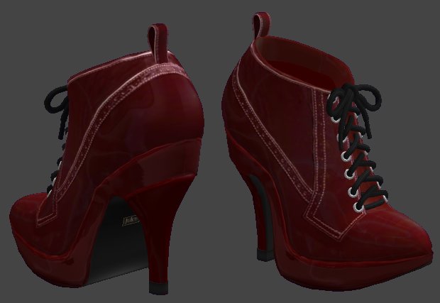 Juicy Victorian Ankle Boots - Cherry (dark red)