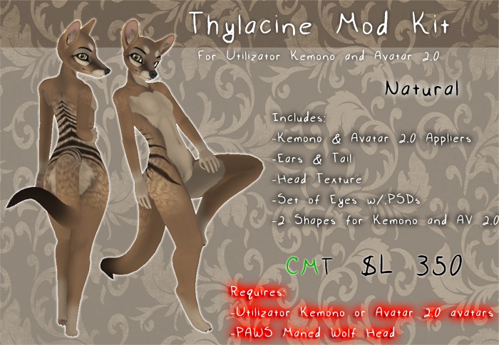 . : Chimera : . Thylacine Mod _ Natural