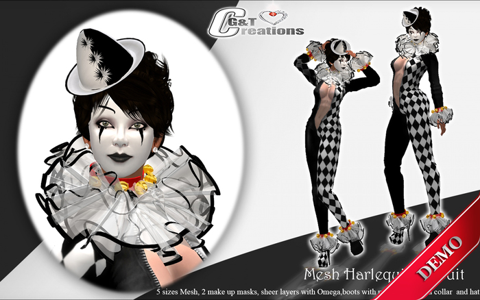 Harlequin catsuit pierrot DEMO