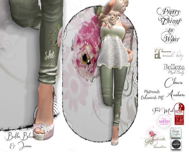 .::Pretty Things::. Bella Blouse and Jeans - Pretty Olive