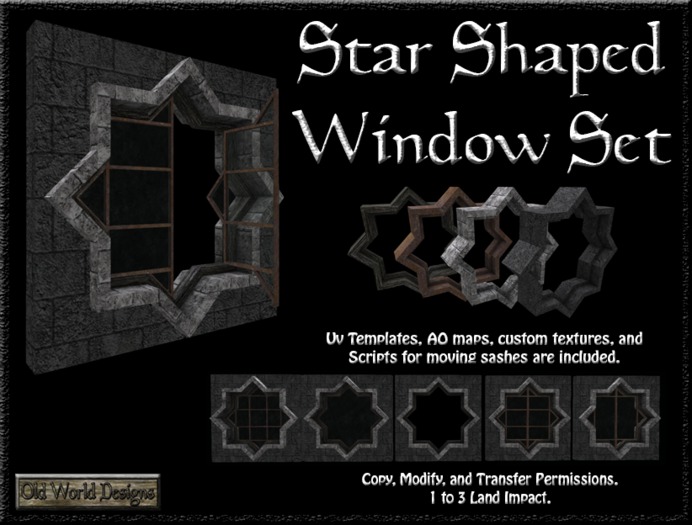 Old World Designs Star shaped window set Full Perm Builders Kit