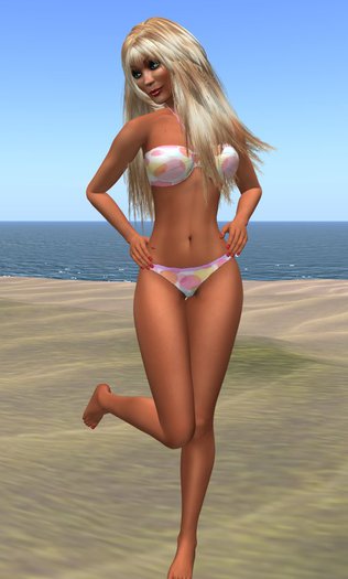 ‡(Jayne's Back Rack) Cute Yellow & Red Bikini