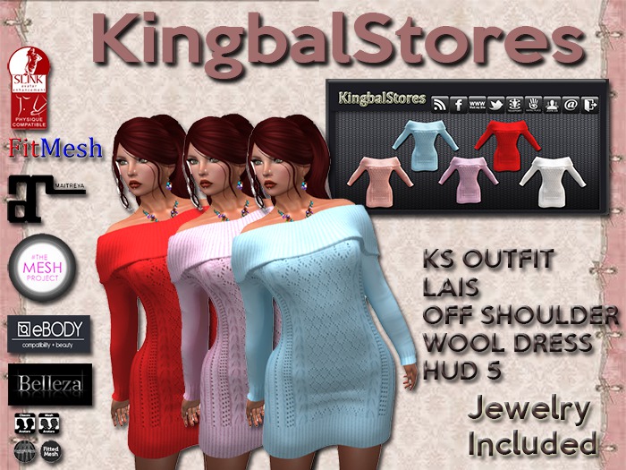 150 KS OUTFIT LAIS OFF SHOULDER WOOL DRESS