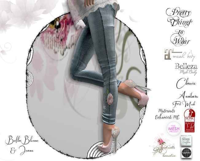 .::Pretty Things::. Bella Blouse and Jeans -  HUD Version