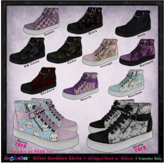 [ bubble ] Street Sneakers Skulls RARE