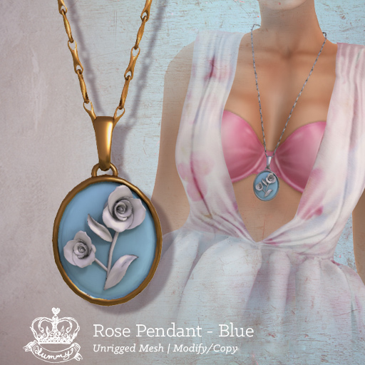 (Yummy)  Rose Pendant - Black