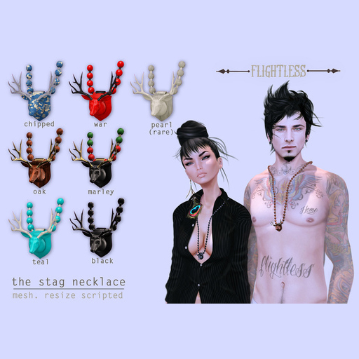 The Stag necklace (teal)