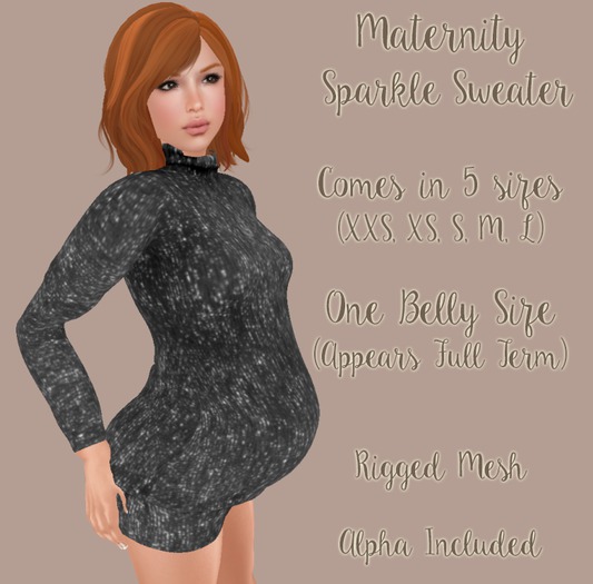 Maternity Sparkle Sweater - Hematite