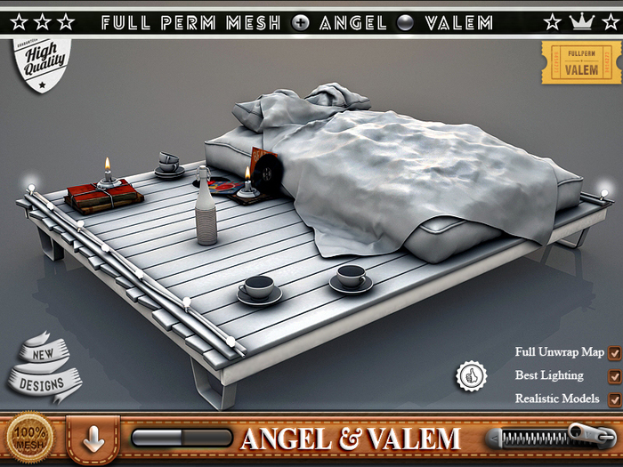 .::VALEM::.  Full Perm Mesh For Couples Romantic Bed Of Love