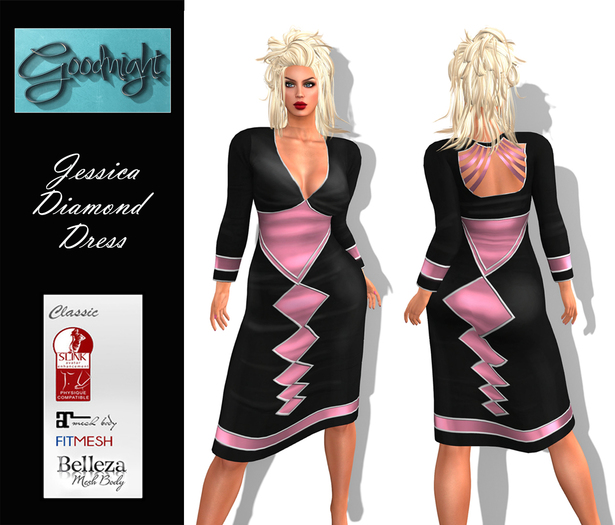 GG-Jessica Mesh Dress-Pink Diamond