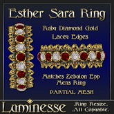 Luminesse Esther Sara Gold Ring PMESH-Wear To Unpack