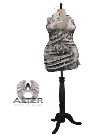 ::A:: Amelie Mini Dress Silver (Rigged Mesh)