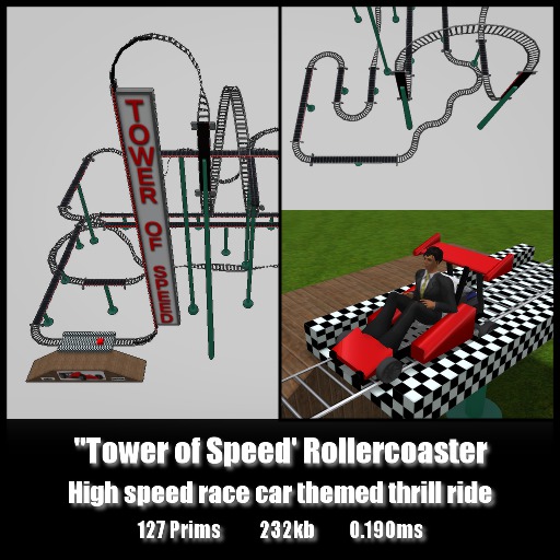 Tower of Speed Rollercoaster *0.190ms* High Speed Thrill Ride