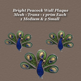 Bright  Peacock Wall Plaque Med & Sm