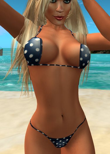 ‡(Jayne's Back Rack) Deep Blue Bikini