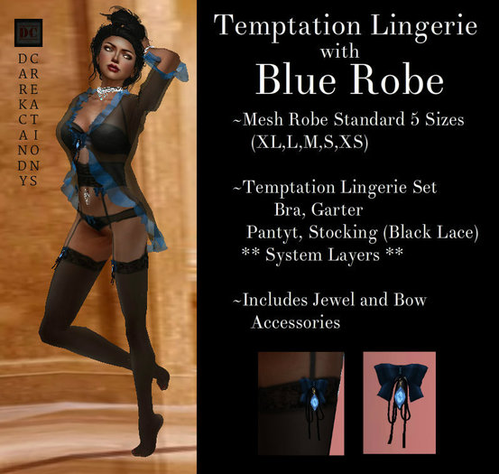 {DC}Temptation Lingerie Blue Robe