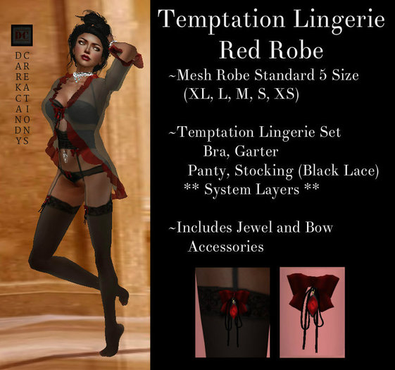 {DC}Temptation Lingerie Robe Red