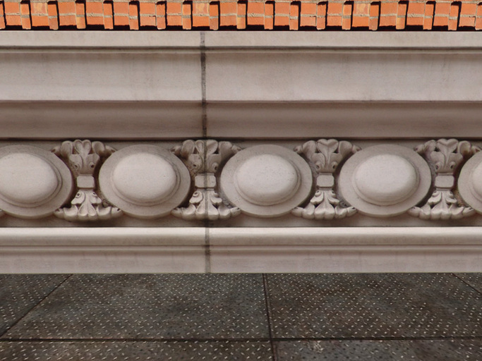 High Resolution Ornamental Building Facade Component with Full Perm Texture 4618