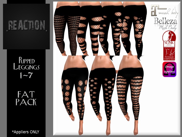 .REACTION. Ripped Leggings FatPack