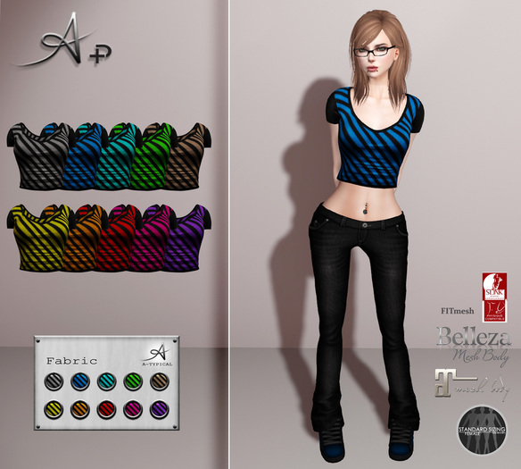 A+ Diagnal Cropped Tee