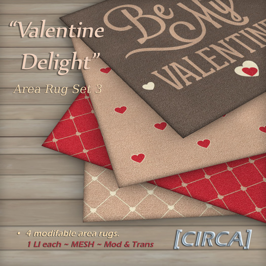 [C.] Pkg - "Valentine Delight" - Area Rug Set 3