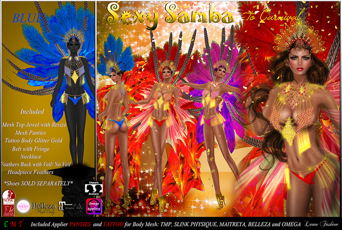 -Lamu Fashion-Outfit Sexy Samba of Carnival BLUE*