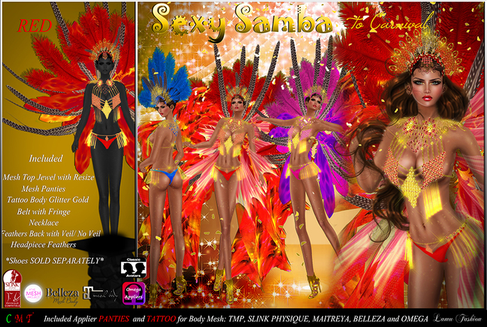 -Lamu Fashion-Outfit Sexy Samba of Carnival RED*