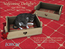 [CIRCA] - "Valentine Delight" - Cat Bed Set - Sandy Red Plaid