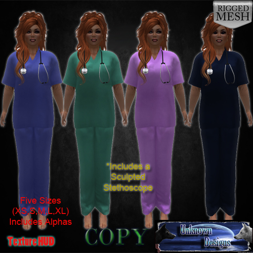UD Female Medical Doctor Nurse Scrubs DEMO