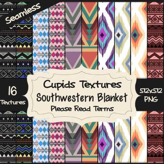 *Cupids Textures * 16 SOUTHWESTERN BLANKETS