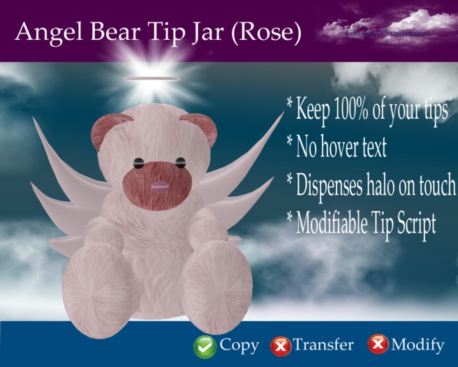Rose Angel Tip Bear (Boxed)