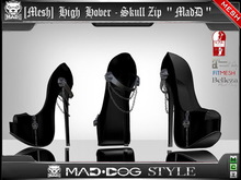 Shoes HIGH-HOVER I -Skull Zip - Maitreya / Slink / Belleza