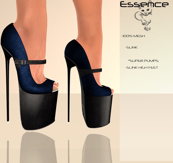 :ESSENCE:HIGH PUMPS FLORA BLUE