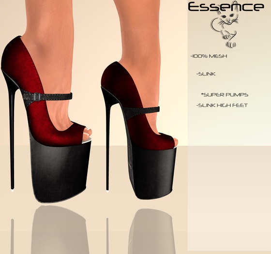 :ESSENCE:HIGH PUMPS FLORA RED