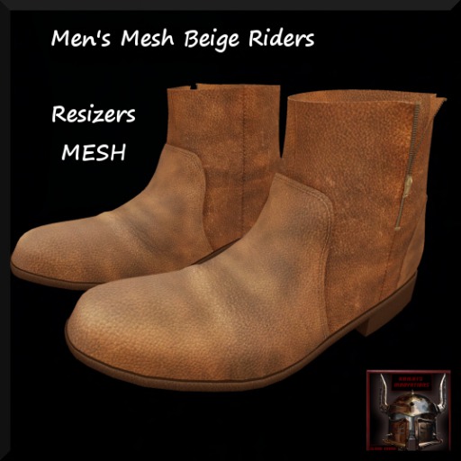 MENS MESH BEIGE RIDER BOOTS