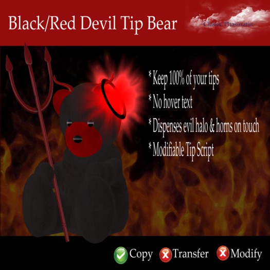 Black/Red Devil Tip Bear (Boxed)