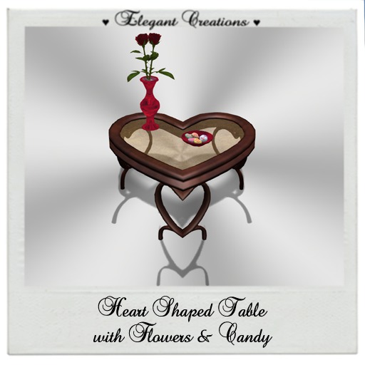 Heart Shaped Table w/candy and flowers Boxed