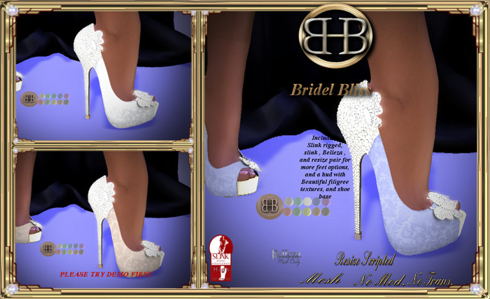 !!BHB!! BRIDAL BLISS HEELS WITH FILIGREE HUD (valentine )