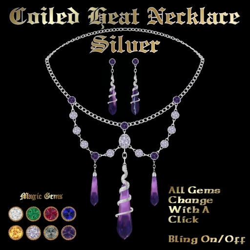 Ashira's Coiled Heat Necklace Set - Silver