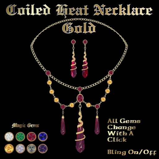 Ashira's Coiled Heat Necklace Set - Gold