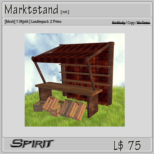 !! * Spirit * !! Marktstand / rot & Kisten [Boxed]