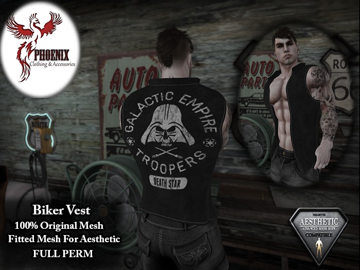 .:Phoenix:. Biker Vest Aesthetic FULL PERM MP
