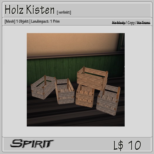 !! * Spirit * !! Holzkisten 5 Stk. [Boxed]